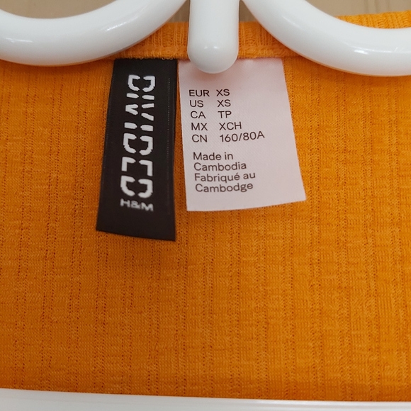 H&M Divided Orange Open Front V-Neck Top - Picture 3 of 4